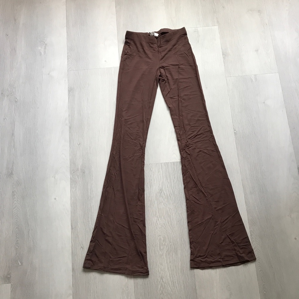 KHY BROWN SMOOTHING LOW RISE BOOTCUT LEGGINGS WOMENS 2XS